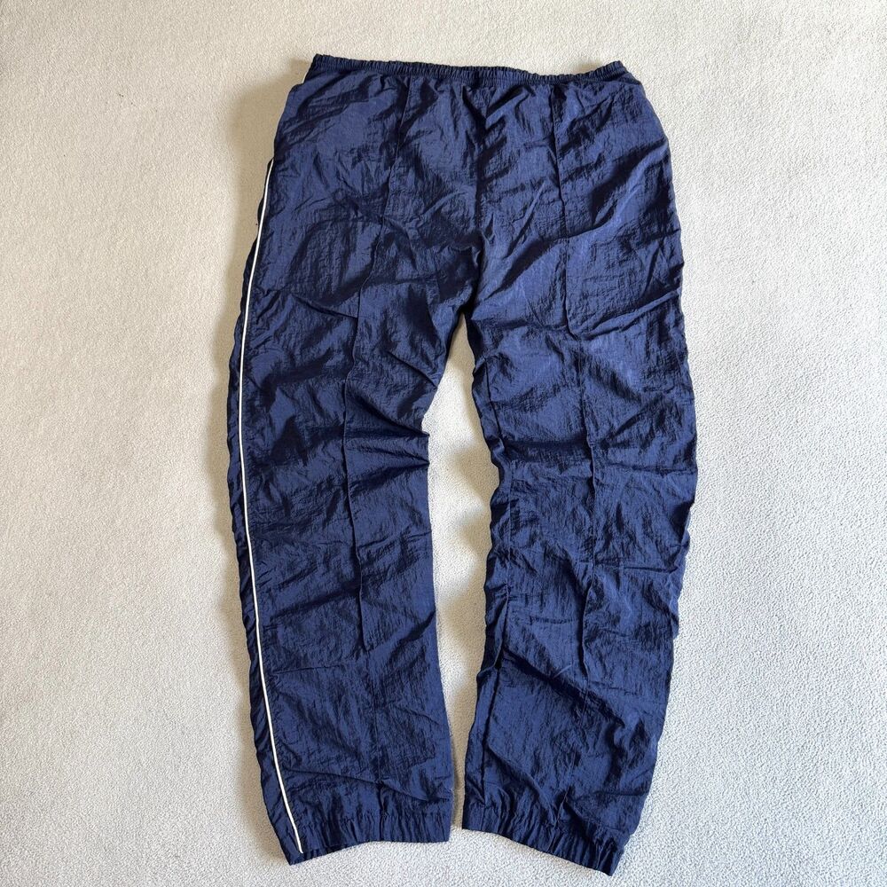 Vintage Christian Dior Monsieur Mens XL Navy Blue Nylon Track Pants Windpants